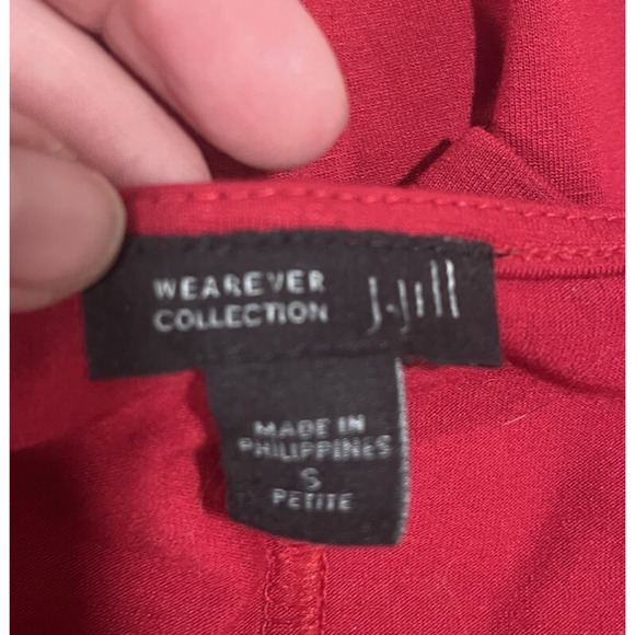 J. Jill Wearever Collection Women's Red Knit Dress SP Holiday Capsule Pleats - Picture 4 of 10